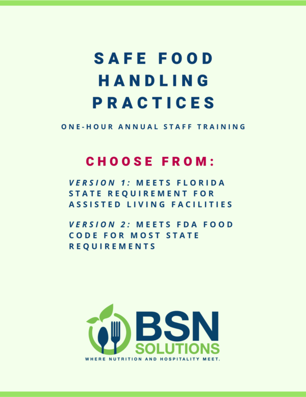 1 Hour Safe Food Handling Practices for ALFs